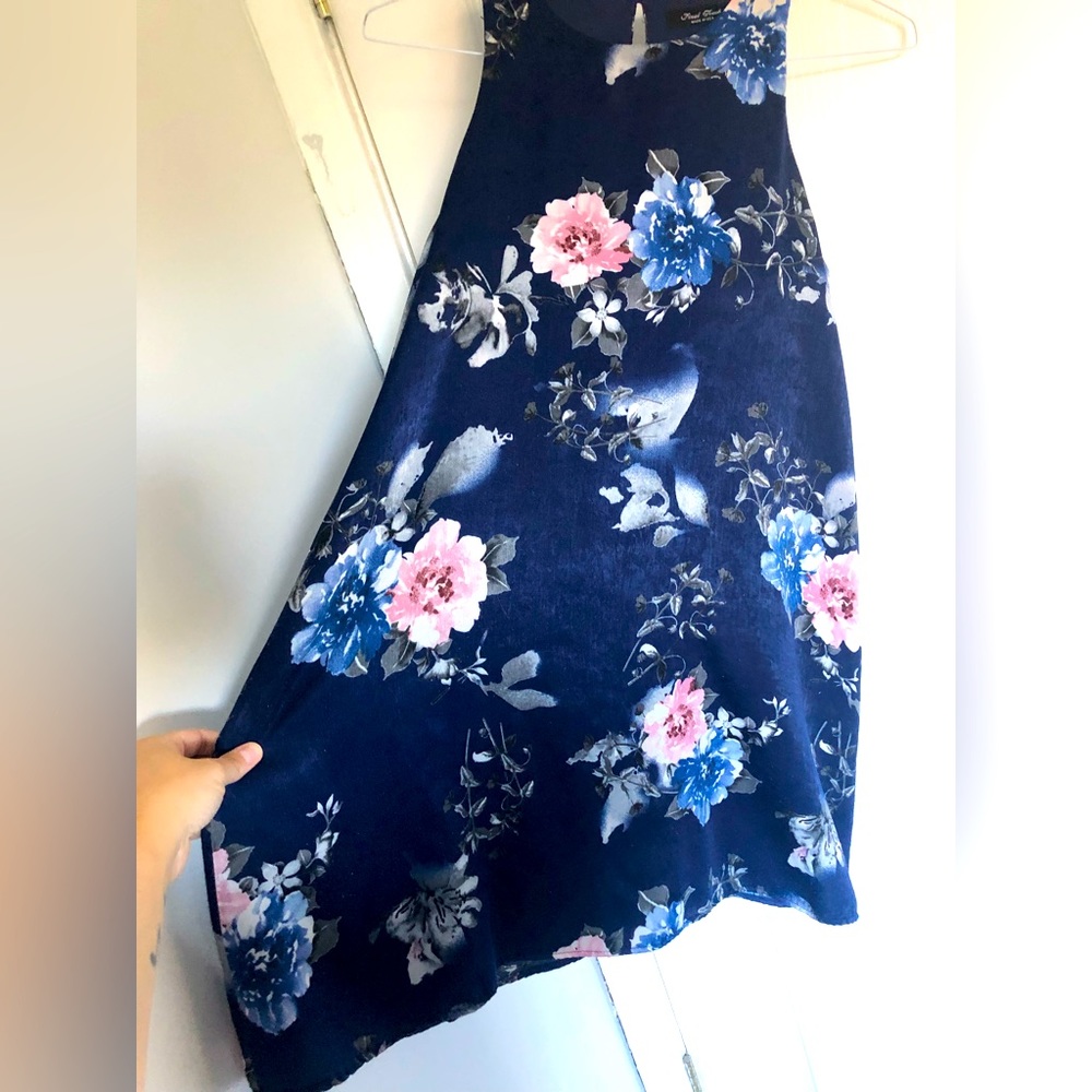 Flowy Navy Blue Floral Dress